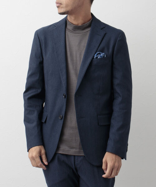 NOLLEY'S goodman(ノーリーズグッドマン)の「サーモウォーカー セットアップジャケット(※保温性抜群のストレッチ素材)(テーラードジャケット・メンズ・ネイビー/グレー/ブルー・S/M/L/XL)」の1枚目の写真