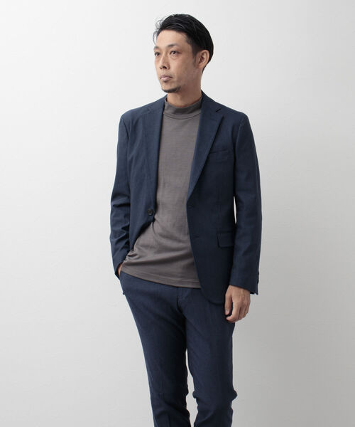 NOLLEY'S goodman(ノーリーズグッドマン)の「サーモウォーカー セットアップジャケット(※保温性抜群のストレッチ素材)(テーラードジャケット・メンズ・ネイビー/グレー/ブルー・S/M/L/XL)」の4枚目の写真