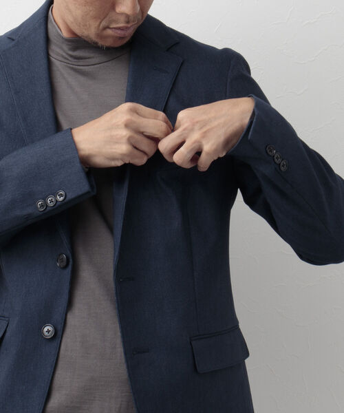 NOLLEY'S goodman(ノーリーズグッドマン)の「サーモウォーカー セットアップジャケット(※保温性抜群のストレッチ素材)(テーラードジャケット・メンズ・ネイビー/グレー/ブルー・S/M/L/XL)」の6枚目の写真