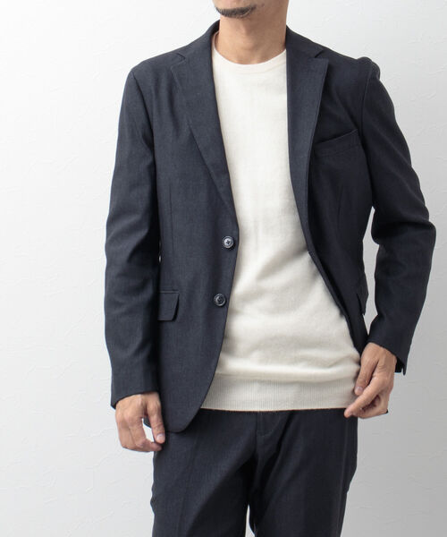 NOLLEY'S goodman(ノーリーズグッドマン)の「サーモウォーカー セットアップジャケット(※保温性抜群のストレッチ素材)(テーラードジャケット・メンズ・ネイビー/グレー/ブルー・S/M/L/XL)」の9枚目の写真