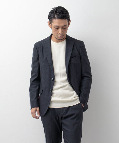NOLLEY'S goodman(ノーリーズグッドマン)の「サーモウォーカー セットアップジャケット(※保温性抜群のストレッチ素材)(テーラードジャケット・メンズ・ネイビー/グレー/ブルー・S/M/L/XL)」の11枚目の写真