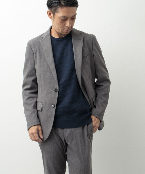 NOLLEY'S goodman(ノーリーズグッドマン)の「サーモウォーカー セットアップジャケット(※保温性抜群のストレッチ素材)(テーラードジャケット・メンズ・ネイビー/グレー/ブルー・S/M/L/XL)」の14枚目の写真