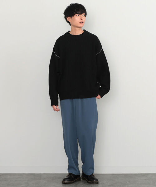 BEAMS HEART（ビームスハート）の「BEAMS HEART / 片畔編み クルーネックニット（ニット/セーター・メンズ・ブラック/グリーン系その他/ブルー系その他/ブラウン系その他5・SMALL/MEDIUM/LARGE）」の11枚目の写真