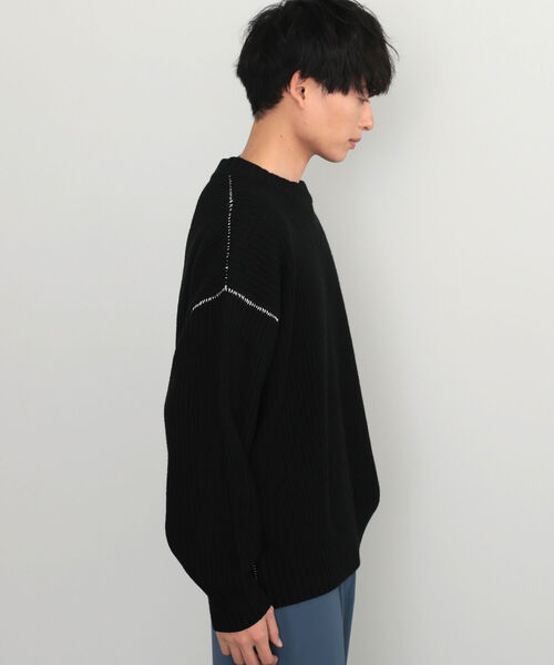 BEAMS HEART（ビームスハート）の「BEAMS HEART / 片畔編み クルーネックニット（ニット/セーター・メンズ・ブラック/グリーン系その他/ブルー系その他/ブラウン系その他5・SMALL/MEDIUM/LARGE）」の5枚目の写真