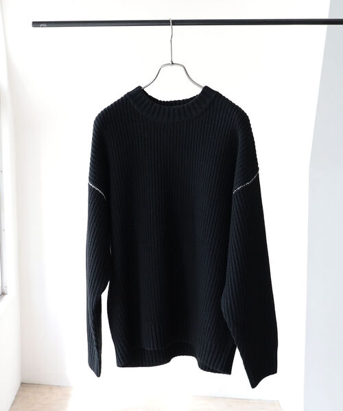 BEAMS HEART（ビームスハート）の「BEAMS HEART / 片畔編み クルーネックニット（ニット/セーター・メンズ・ブラック/グリーン系その他/ブルー系その他/ブラウン系その他5・SMALL/MEDIUM/LARGE）」の15枚目の写真