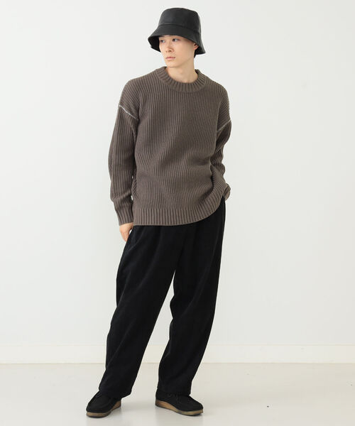 BEAMS HEART（ビームスハート）の「BEAMS HEART / 片畔編み クルーネックニット（ニット/セーター・メンズ・ブラック/グリーン系その他/ブルー系その他/ブラウン系その他5・SMALL/MEDIUM/LARGE）」の9枚目の写真