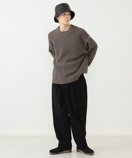 BEAMS HEART（ビームスハート）の「BEAMS HEART / 片畔編み クルーネックニット（ニット/セーター・メンズ・ブラック/グリーン系その他/ブルー系その他/ブラウン系その他5・SMALL/MEDIUM/LARGE）」の7枚目の写真