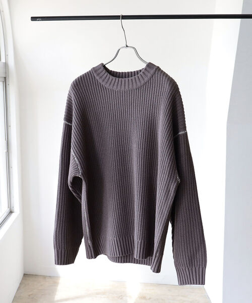 BEAMS HEART（ビームスハート）の「BEAMS HEART / 片畔編み クルーネックニット（ニット/セーター・メンズ・ブラック/グリーン系その他/ブルー系その他/ブラウン系その他5・SMALL/MEDIUM/LARGE）」の12枚目の写真