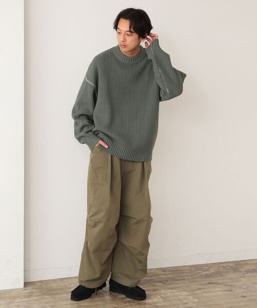 BEAMS HEART（ビームスハート）の「BEAMS HEART / 片畔編み クルーネックニット（ニット/セーター・メンズ・ブラック/グリーン系その他/ブルー系その他/ブラウン系その他5・SMALL/MEDIUM/LARGE）」の6枚目の写真