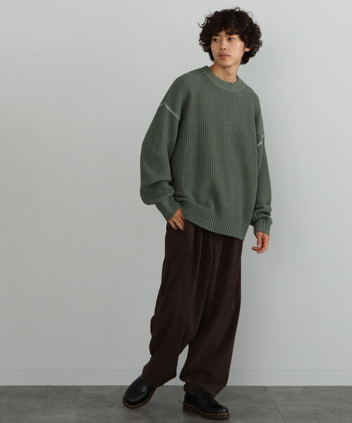 BEAMS HEART（ビームスハート）の「BEAMS HEART / 片畔編み クルーネックニット（ニット/セーター・メンズ・ブラック/グリーン系その他/ブルー系その他/ブラウン系その他5・SMALL/MEDIUM/LARGE）」の10枚目の写真