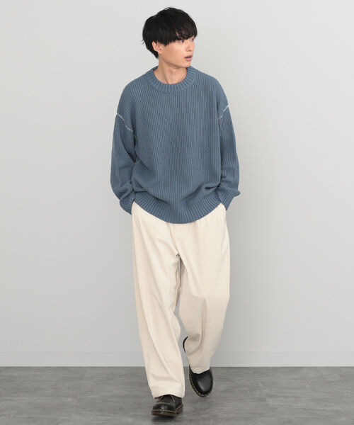 BEAMS HEART（ビームスハート）の「BEAMS HEART / 片畔編み クルーネックニット（ニット/セーター・メンズ・ブラック/グリーン系その他/ブルー系その他/ブラウン系その他5・SMALL/MEDIUM/LARGE）」の22枚目の写真