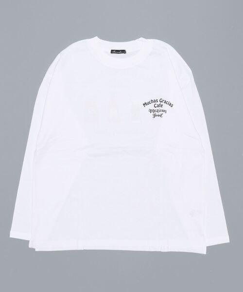 STYLEBLOCK(スタイルブロック)の「ビッグシルエットプリントロングTシャツ(Tシャツ/カットソー・メンズ・カーキ/ブラック/ホワイト/ホワイト系その他/ネイビー/ワイン・L/M/LL)」の10枚目の写真