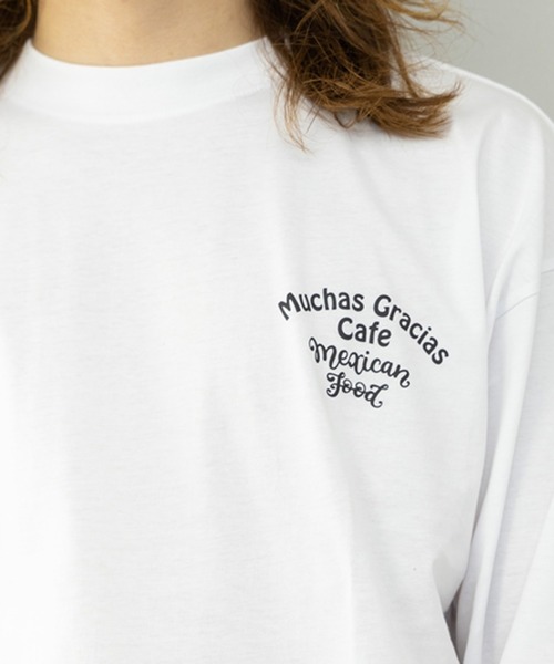 STYLEBLOCK(スタイルブロック)の「ビッグシルエットプリントロングTシャツ(Tシャツ/カットソー・メンズ・カーキ/ブラック/ホワイト/ホワイト系その他/ネイビー/ワイン・L/M/LL)」の19枚目の写真