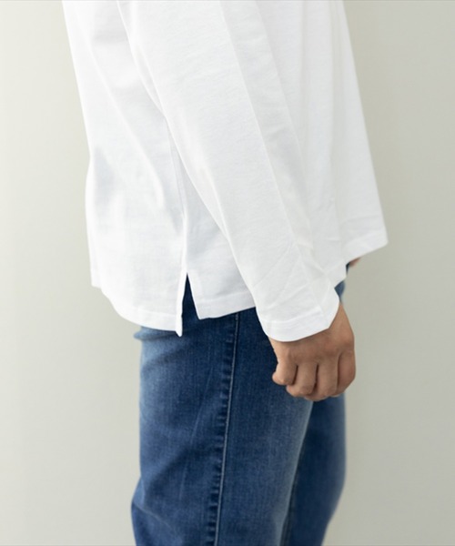 STYLEBLOCK(スタイルブロック)の「ビッグシルエットプリントロングTシャツ(Tシャツ/カットソー・メンズ・カーキ/ブラック/ホワイト/ホワイト系その他/ネイビー/ワイン・L/M/LL)」の20枚目の写真