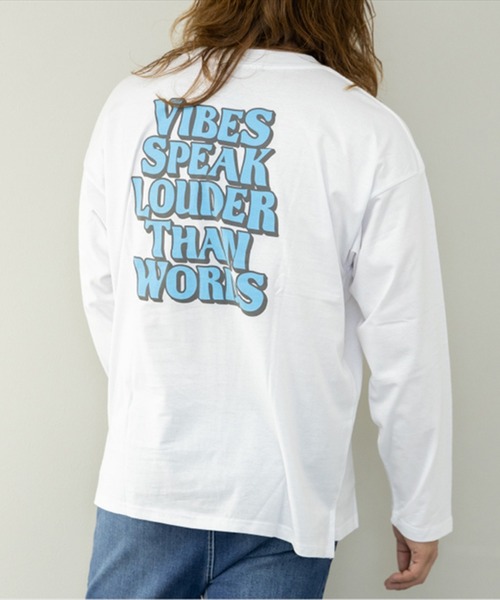 STYLEBLOCK(スタイルブロック)の「ビッグシルエットプリントロングTシャツ(Tシャツ/カットソー・メンズ・カーキ/ブラック/ホワイト/ホワイト系その他/ネイビー/ワイン・L/M/LL)」の16枚目の写真