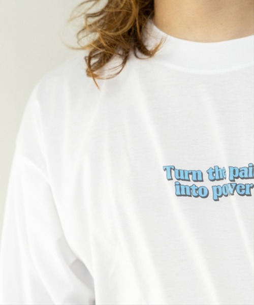 STYLEBLOCK(スタイルブロック)の「ビッグシルエットプリントロングTシャツ(Tシャツ/カットソー・メンズ・カーキ/ブラック/ホワイト/ホワイト系その他/ネイビー/ワイン・L/M/LL)」の17枚目の写真