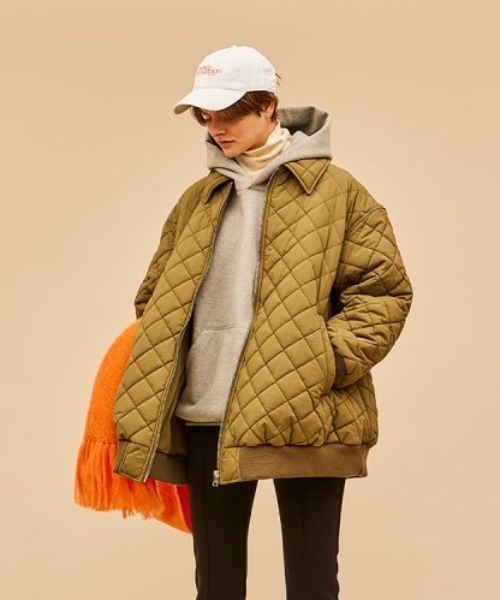 THE SHINZONE(ザ シンゾーン)の「THE SHINZONE PUFFY JACKET 22AMSJK07(その他アウター・レディース・カーキ/オフホワイト・34)」の4枚目の写真