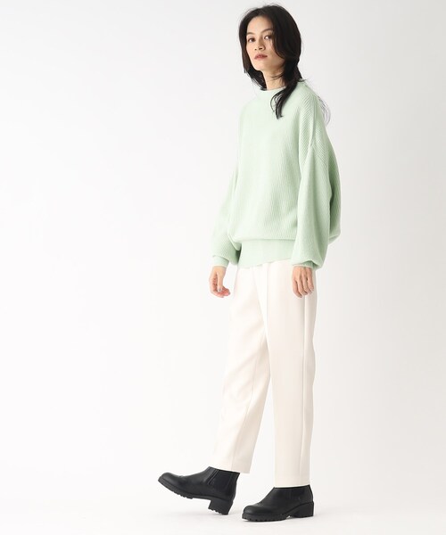 OPAQUE.CLIP（オペークドットクリップ）の「◆【大草直子さんコラボ】アンゴラ混ボトルネックニット（ニット/セーター・レディース・グレー/イエロー/ホワイト系/ライトグリーン/ライトブルー/ベージュ・38/40）」の9枚目の写真