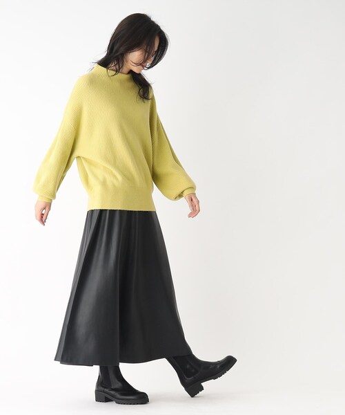 OPAQUE.CLIP（オペークドットクリップ）の「◆【大草直子さんコラボ】アンゴラ混ボトルネックニット（ニット/セーター・レディース・グレー/イエロー/ホワイト系/ライトグリーン/ライトブルー/ベージュ・38/40）」の19枚目の写真