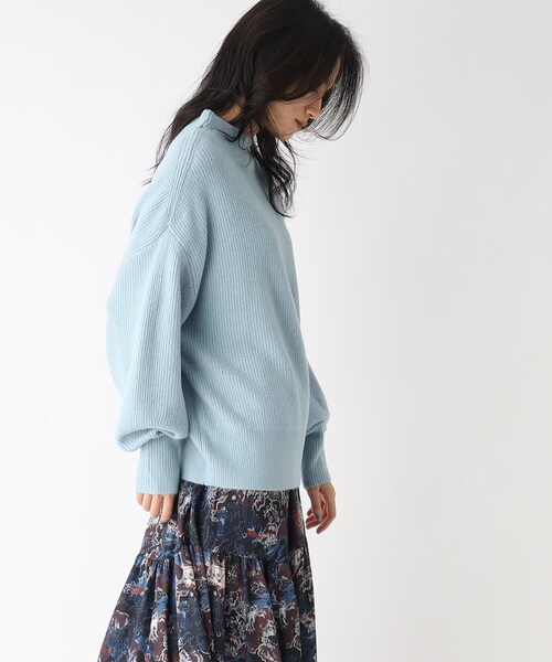 OPAQUE.CLIP（オペークドットクリップ）の「◆【大草直子さんコラボ】アンゴラ混ボトルネックニット（ニット/セーター・レディース・グレー/イエロー/ホワイト系/ライトグリーン/ライトブルー/ベージュ・38/40）」の20枚目の写真