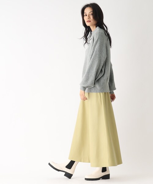OPAQUE.CLIP（オペークドットクリップ）の「◆【大草直子さんコラボ】アンゴラ混ボトルネックニット（ニット/セーター・レディース・グレー/イエロー/ホワイト系/ライトグリーン/ライトブルー/ベージュ・38/40）」の21枚目の写真