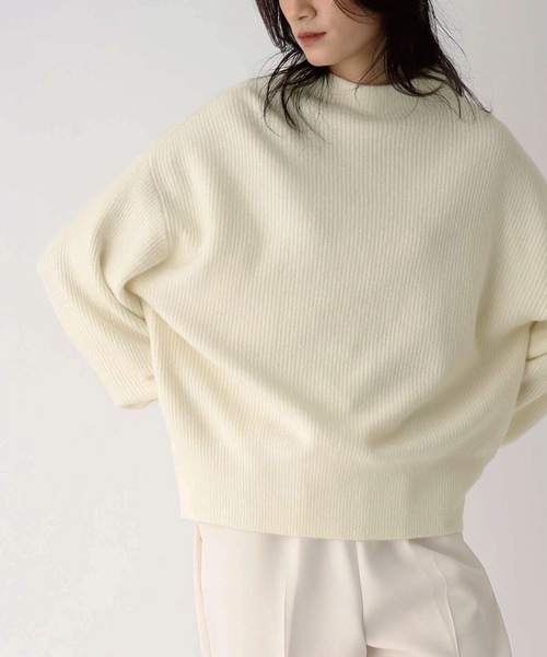 OPAQUE.CLIP（オペークドットクリップ）の「◆【大草直子さんコラボ】アンゴラ混ボトルネックニット（ニット/セーター・レディース・グレー/イエロー/ホワイト系/ライトグリーン/ライトブルー/ベージュ・38/40）」の2枚目の写真