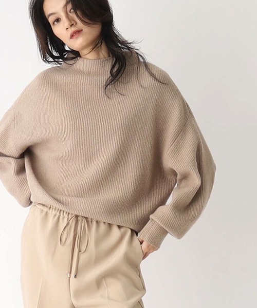 OPAQUE.CLIP（オペークドットクリップ）の「◆【大草直子さんコラボ】アンゴラ混ボトルネックニット（ニット/セーター・レディース・グレー/イエロー/ホワイト系/ライトグリーン/ライトブルー/ベージュ・38/40）」の4枚目の写真