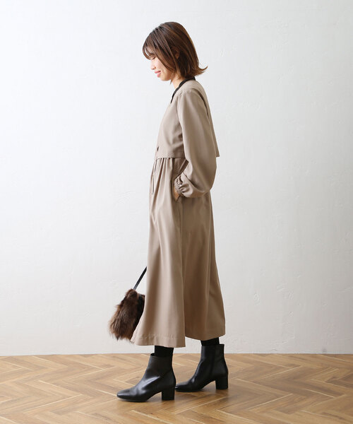 La TOTALITE（ラトータリテ）の「バイカラーシャツワンピース（ワンピース・レディース・ブルー系その他/ベージュ/ネイビー・FREE）」の5枚目の写真