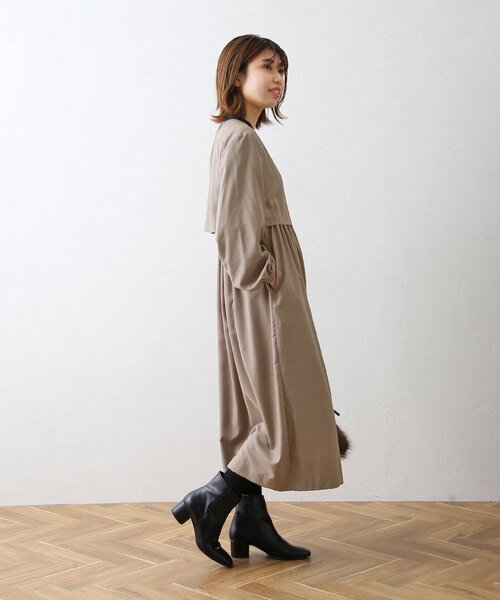 La TOTALITE（ラトータリテ）の「バイカラーシャツワンピース（ワンピース・レディース・ブルー系その他/ベージュ/ネイビー・FREE）」の6枚目の写真