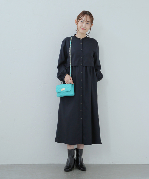 La TOTALITE（ラトータリテ）の「バイカラーシャツワンピース（ワンピース・レディース・ブルー系その他/ベージュ/ネイビー・FREE）」の15枚目の写真