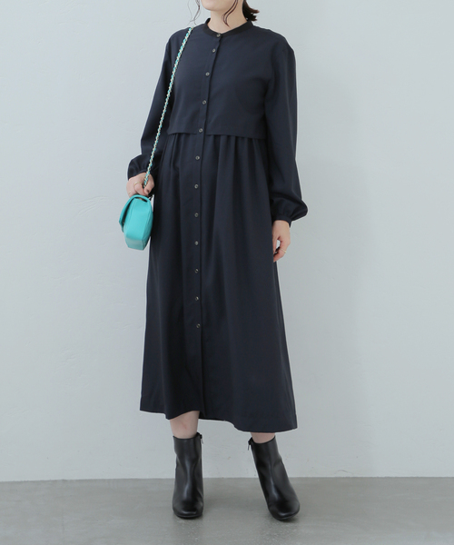 La TOTALITE（ラトータリテ）の「バイカラーシャツワンピース（ワンピース・レディース・ブルー系その他/ベージュ/ネイビー・FREE）」の17枚目の写真