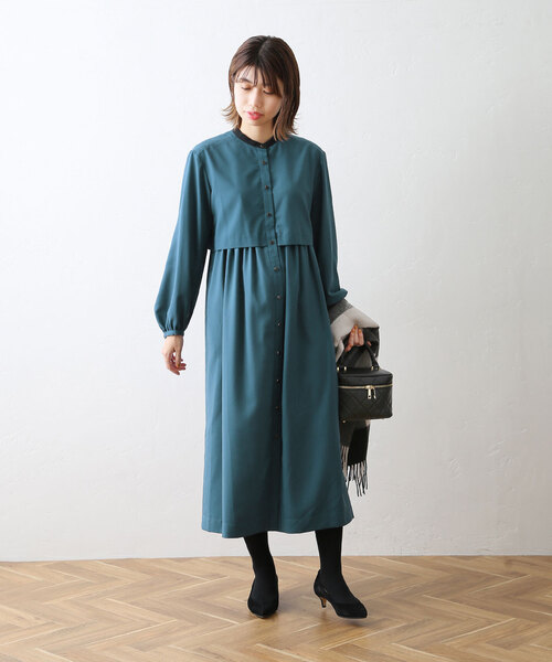 La TOTALITE（ラトータリテ）の「バイカラーシャツワンピース（ワンピース・レディース・ブルー系その他/ベージュ/ネイビー・FREE）」の20枚目の写真