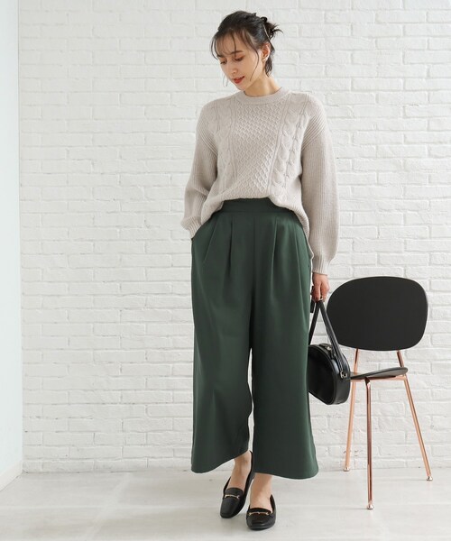SHOO・LA・RUE(シューラルー)の「◆シンプルワイドパンツ(その他パンツ・レディース・ワインレッド/ダークグリーン/ナチュラル/ブラック・00)」の22枚目の写真