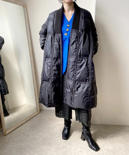 LHELBIE(レルビエ)の「衿ニットロングダウン(ダウンジャケット/コート・レディース・グリーン/ホワイト/ブラック・M)」の18枚目の写真