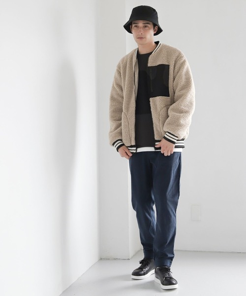 LAKOLE(ラコレ)の「【PARK】シープボアブルゾン / 162542(ブルゾン・メンズ・ブラック/ブラウン/アイボリー・MEDIUM/LARGE/X-LARGE)」の8枚目の写真