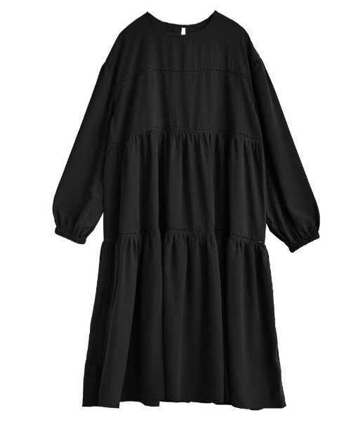 zootie（ズーティー）の「はしごレース ティアードワンピース（ワンピース・レディース・ロイヤルブルー/ブラック/ピンク・M）」の6枚目の写真