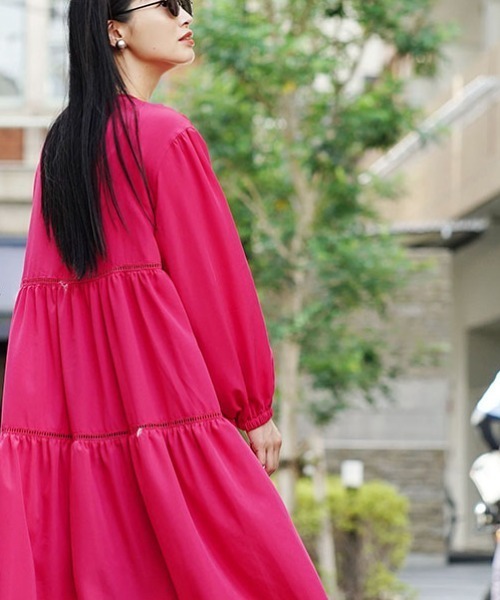 zootie（ズーティー）の「はしごレース ティアードワンピース（ワンピース・レディース・ロイヤルブルー/ブラック/ピンク・M）」の17枚目の写真