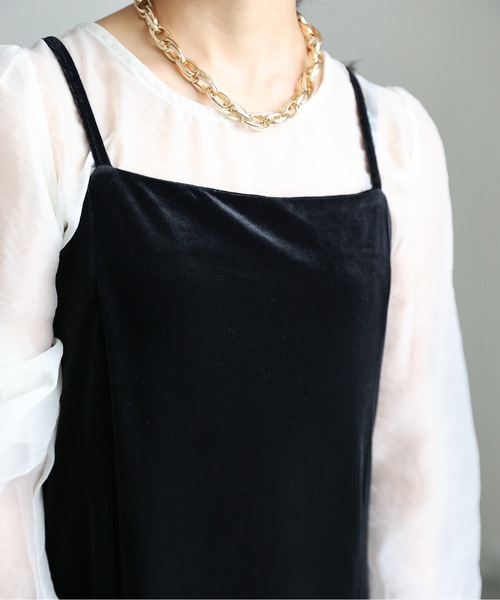 ap retro（アプレトロ）の「ベロアバックリボンキャミワンピース（ワンピース・レディース・グレイッシュベージュ/ブラック/ブラウン・FREE）」の18枚目の写真