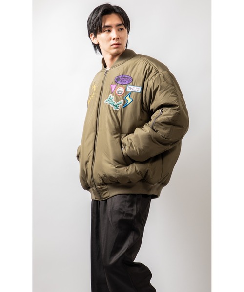 セール】ビッグシルエット ランダムワッペン パデッドボンバー