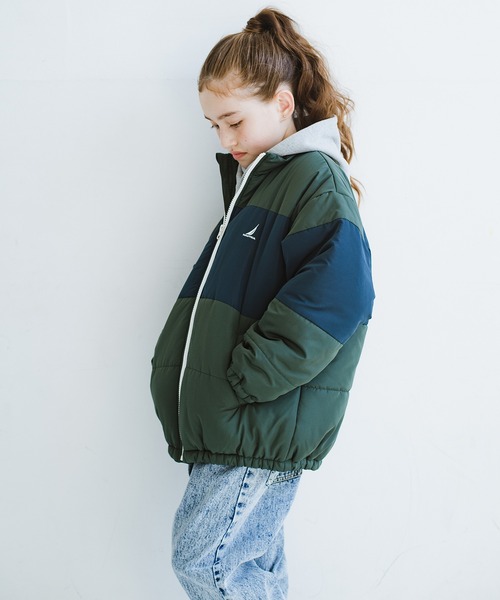 NAUTICA（ノーティカ）の「【NAUTICA/ノーティカ】配色中綿ジャケット（ブルゾン・キッズ・グリーン/ブラック・140/130/150/120）」の13枚目の写真