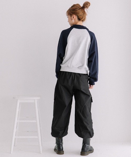 Flugge(フラッジー)の「raglan sleeve zip sweat/ラグランスリーブジップスウェット(スウェット・レディース・レッド/ネイビー・FREE)」の4枚目の写真