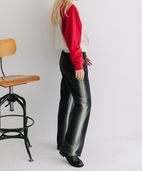 Flugge(フラッジー)の「raglan sleeve zip sweat/ラグランスリーブジップスウェット(スウェット・レディース・レッド/ネイビー・FREE)」の3枚目の写真