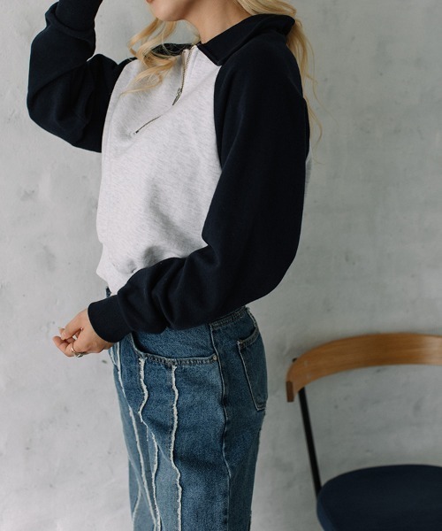 Flugge(フラッジー)の「raglan sleeve zip sweat/ラグランスリーブジップスウェット(スウェット・レディース・レッド/ネイビー・FREE)」の22枚目の写真