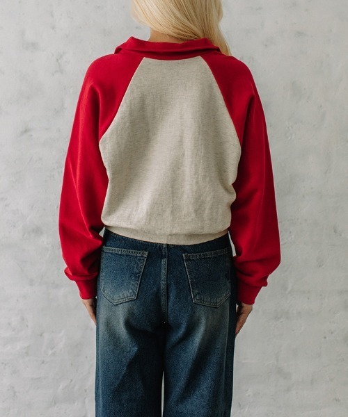 Flugge(フラッジー)の「raglan sleeve zip sweat/ラグランスリーブジップスウェット(スウェット・レディース・レッド/ネイビー・FREE)」の12枚目の写真