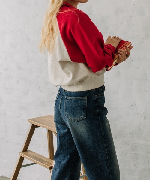 Flugge(フラッジー)の「raglan sleeve zip sweat/ラグランスリーブジップスウェット(スウェット・レディース・レッド/ネイビー・FREE)」の16枚目の写真
