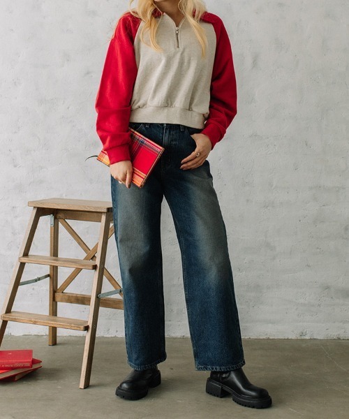 Flugge(フラッジー)の「raglan sleeve zip sweat/ラグランスリーブジップスウェット(スウェット・レディース・レッド/ネイビー・FREE)」の17枚目の写真
