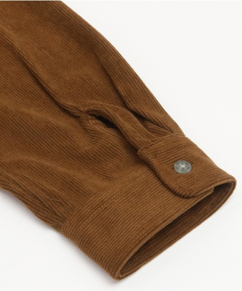 Pitta Re:)（ピッタリ）の「ラウンドテール スタンドカラー 長袖コーデュロイシャツ（シャツ/ブラウス・メンズ・ダークブラウン・LL/S/M/L）」の7枚目の写真