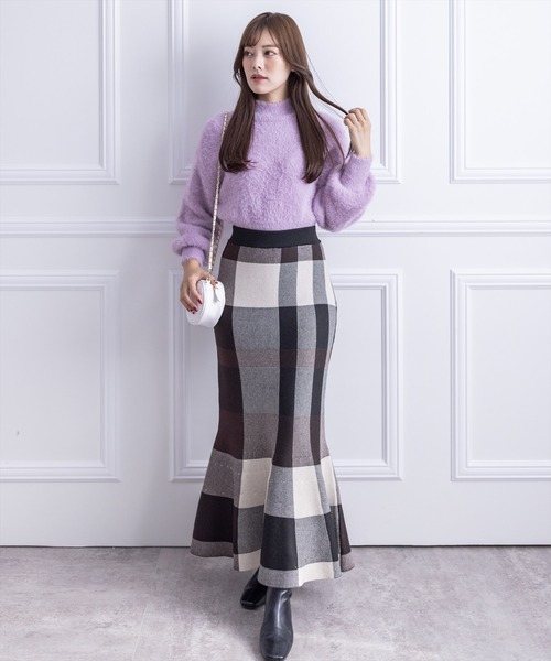 clear（クリア）の「ストレッチニットマーメイドスカート（スカート・レディース・パープル/ブラック/ブラック系その他・F）」の11枚目の写真