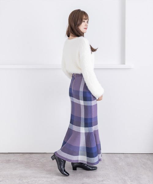 clear（クリア）の「ストレッチニットマーメイドスカート（スカート・レディース・パープル/ブラック/ブラック系その他・F）」の13枚目の写真