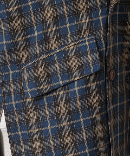 DOUBLE NAME（ダブルネーム）の「先染めチェックゆるテーパードジャケット（テーラードジャケット・レディース・グレイッシュベージュ/カーキ/ブルー・FREE）」の16枚目の写真